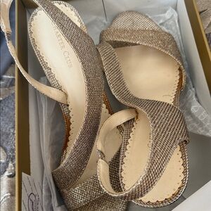 Charter Club Sparkling Gold Strappy Heels